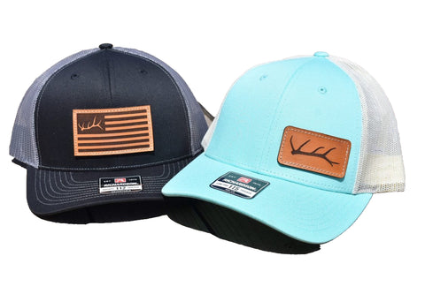 Leather patch hats!
