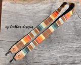 Arizona Sunset Serape and leather Camera Strap